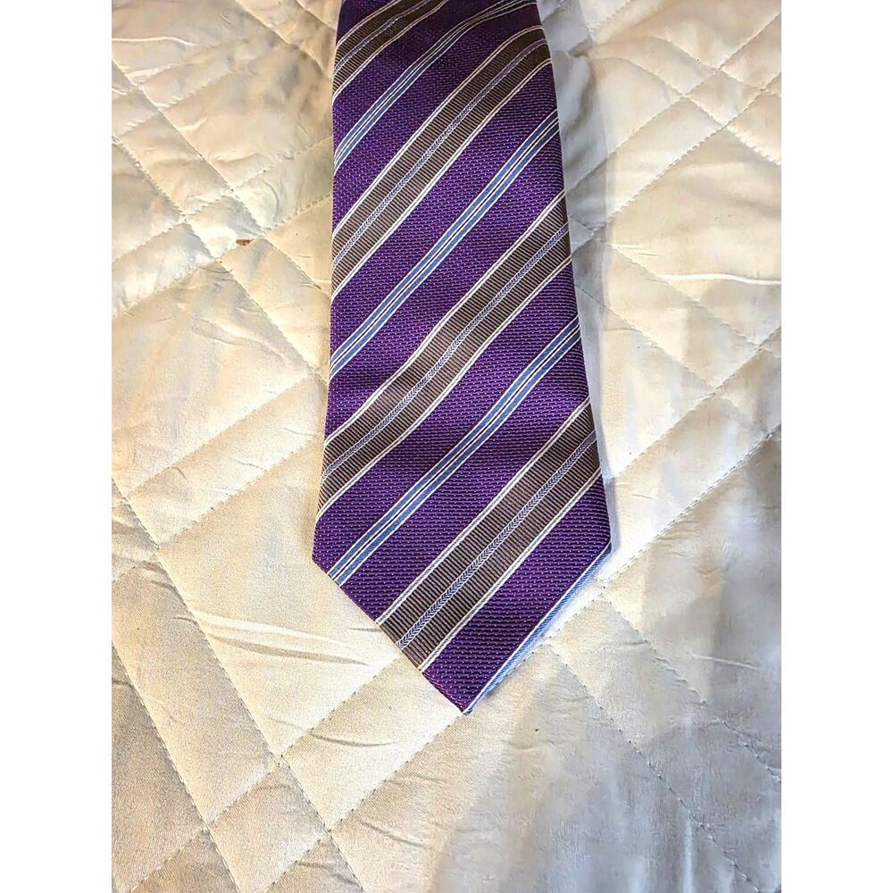David Donahue striped silk multicolor necktie